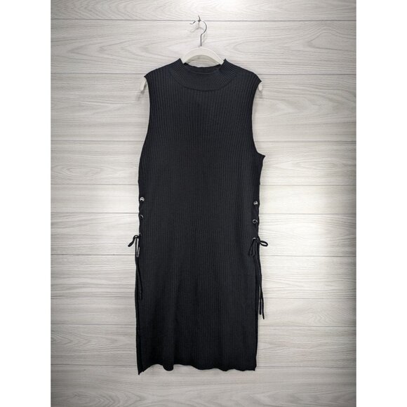 New York & Company Dresses & Skirts - New York & Company Knit Lace Up Sides Cover Up Black Dress
